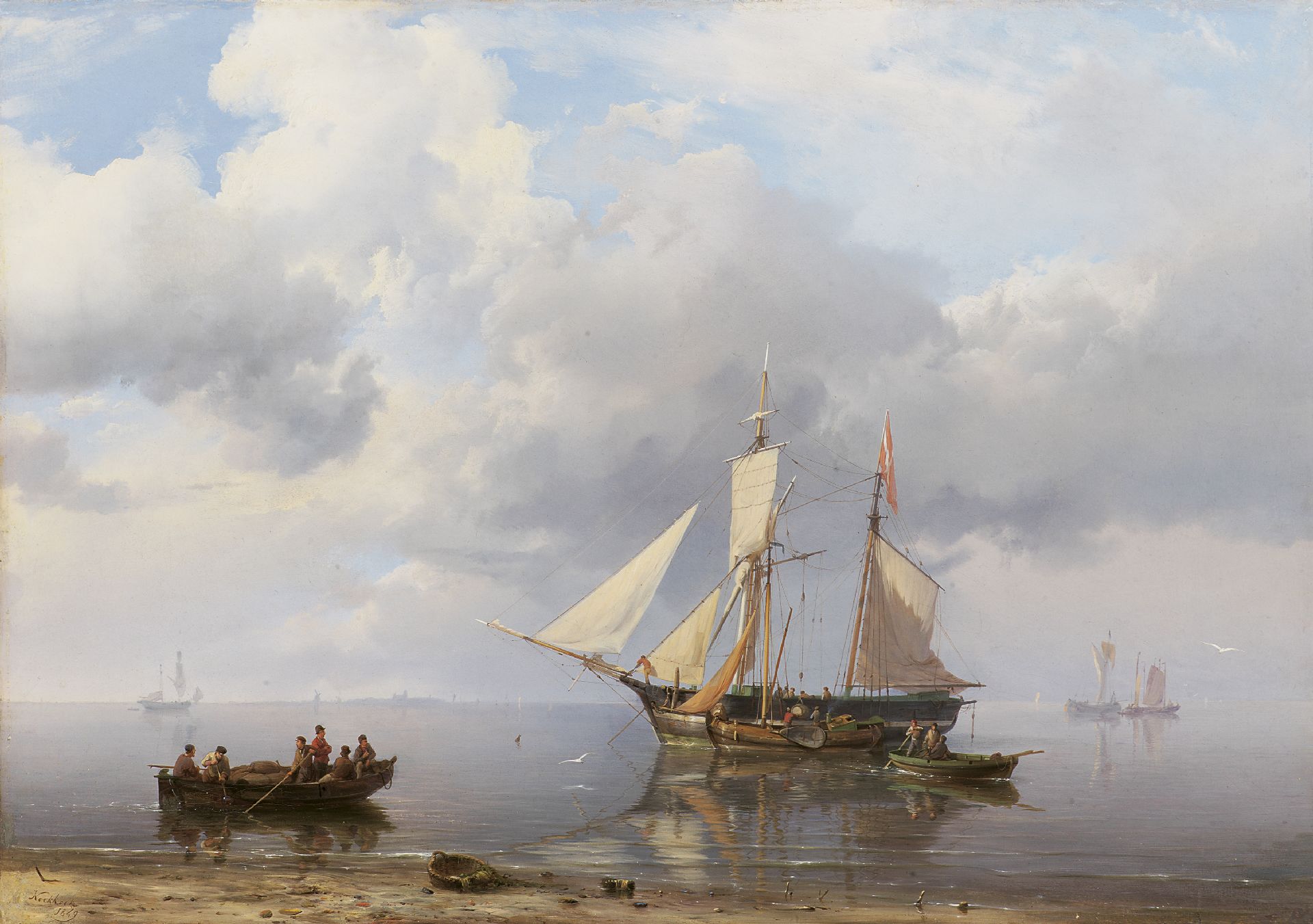 An example of a schooner ship very similar to de Spion. Painting _