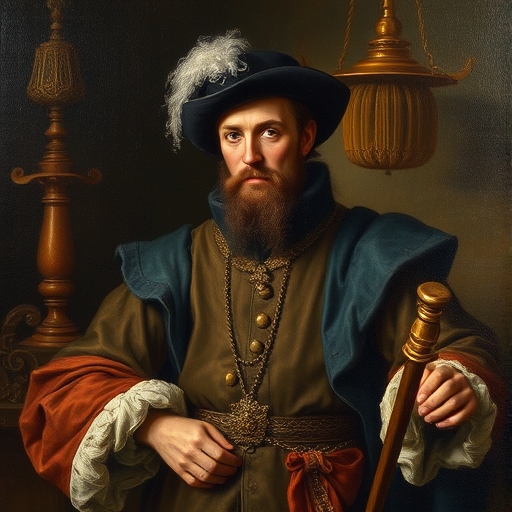 Meet [**Reinhard Springorum**](/people/reinhard_springorum_1593) — stallmeister in 17th-century Dortmund. A man of horses, hierarchy, and quiet authority. Trusted with the care of noble stables, moving daily through the rhythms of hooves, leather, and duty. This AI portrait is not a reconstruction of his face, but an impression of his world.